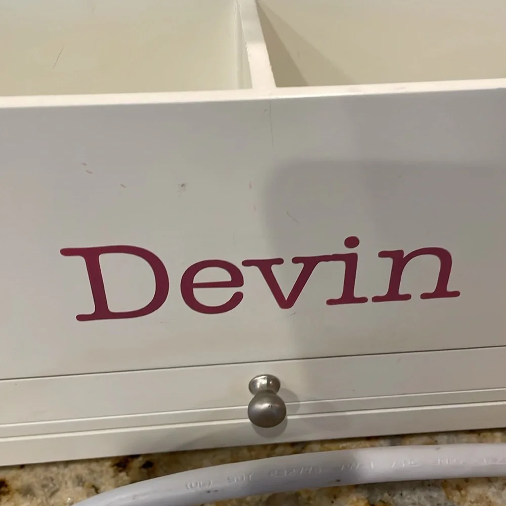 Pottery Barn Beauty Station Organizer with Build-in Electric Extension.